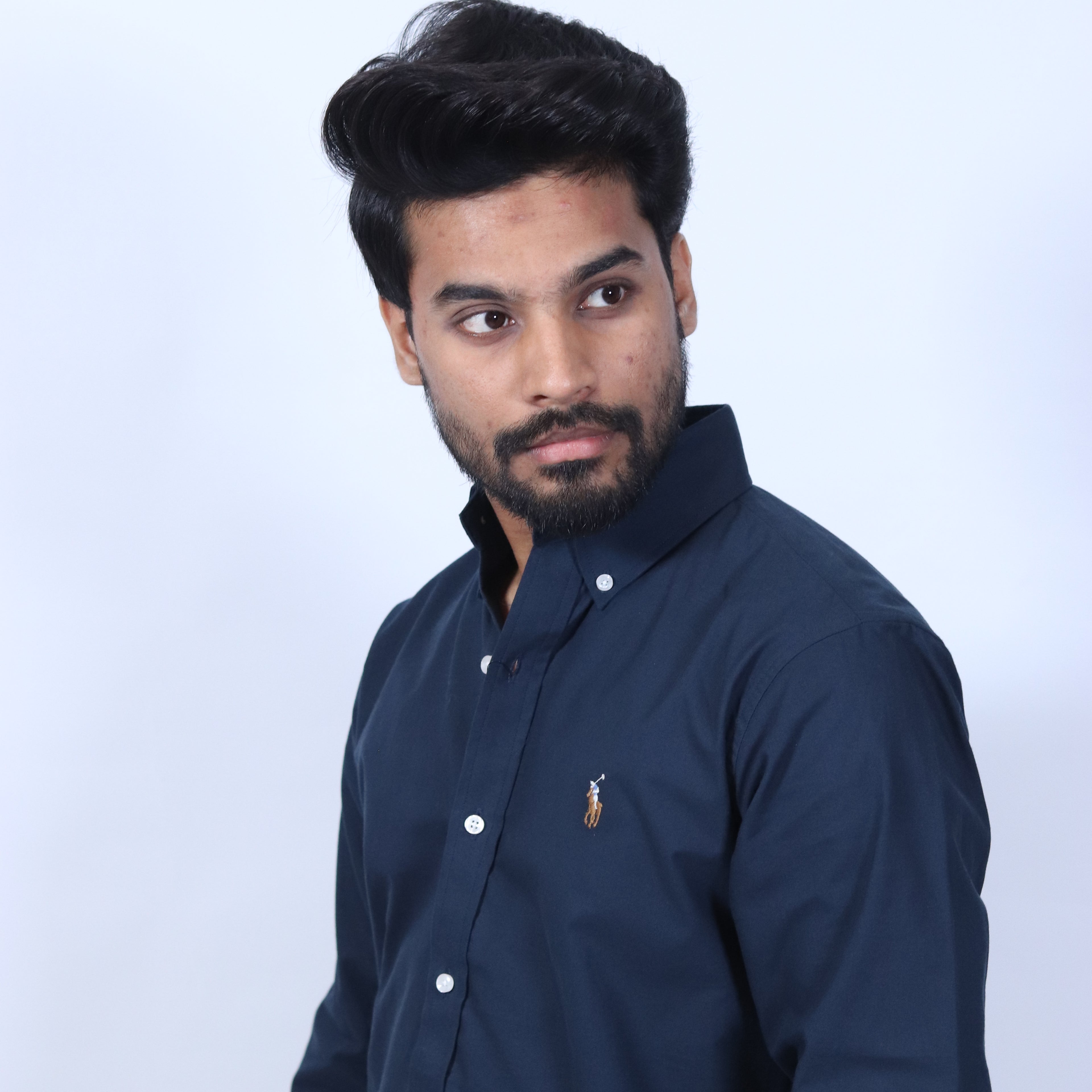 Classic Navy Blue Casual Shirt