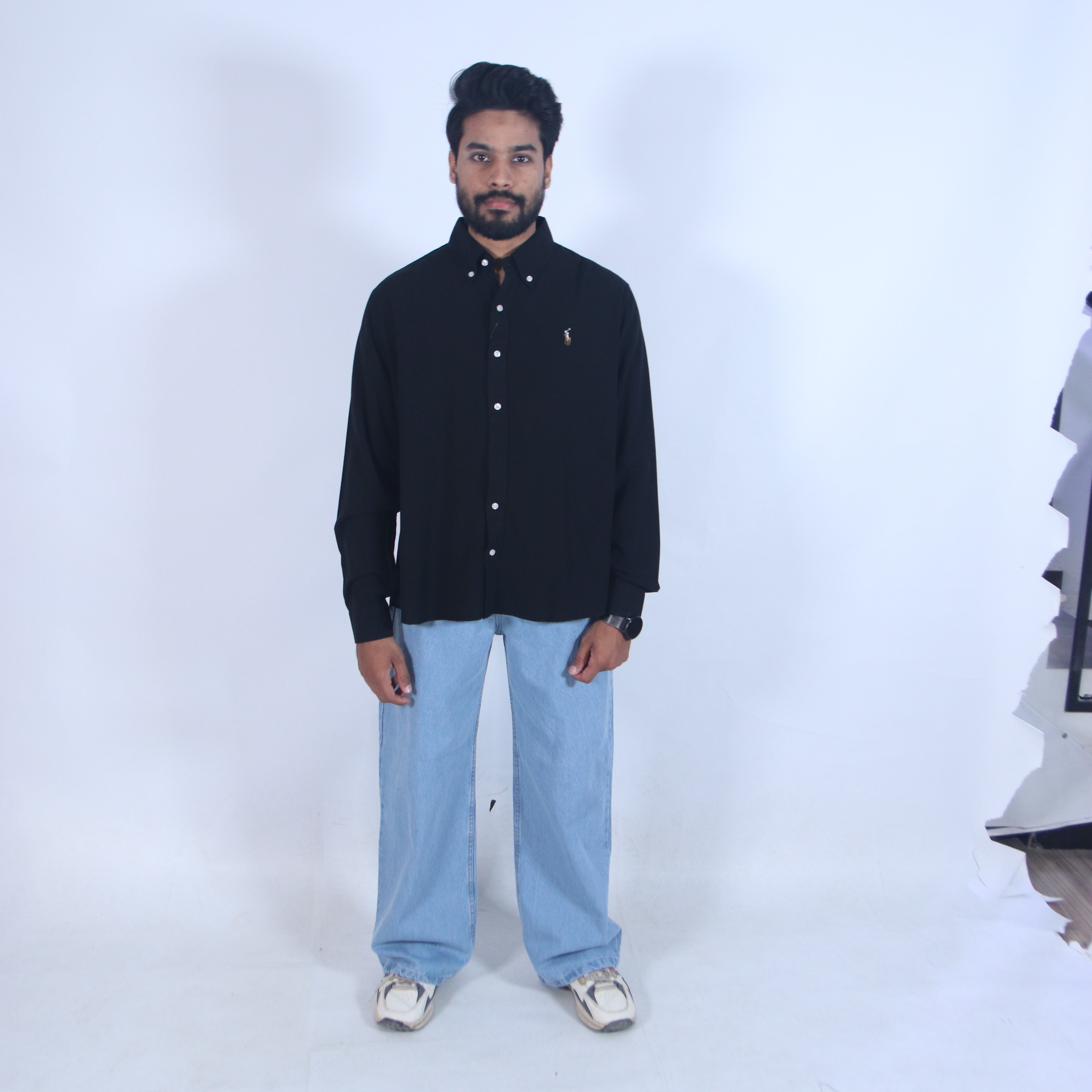 Midnight Black Relaxed-Fit Shirt