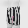 Grey and White Striped Cotton Shorts