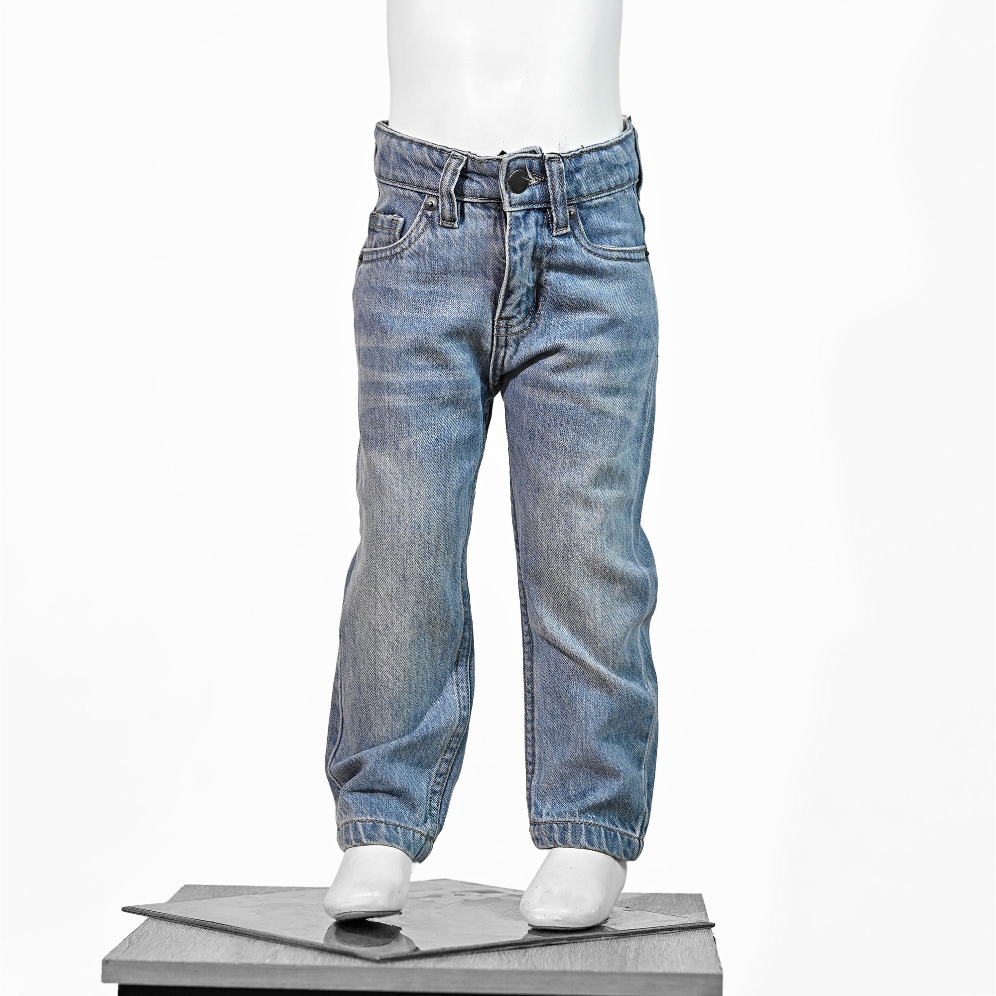 Light Wash Straight Fit Denim Jeans