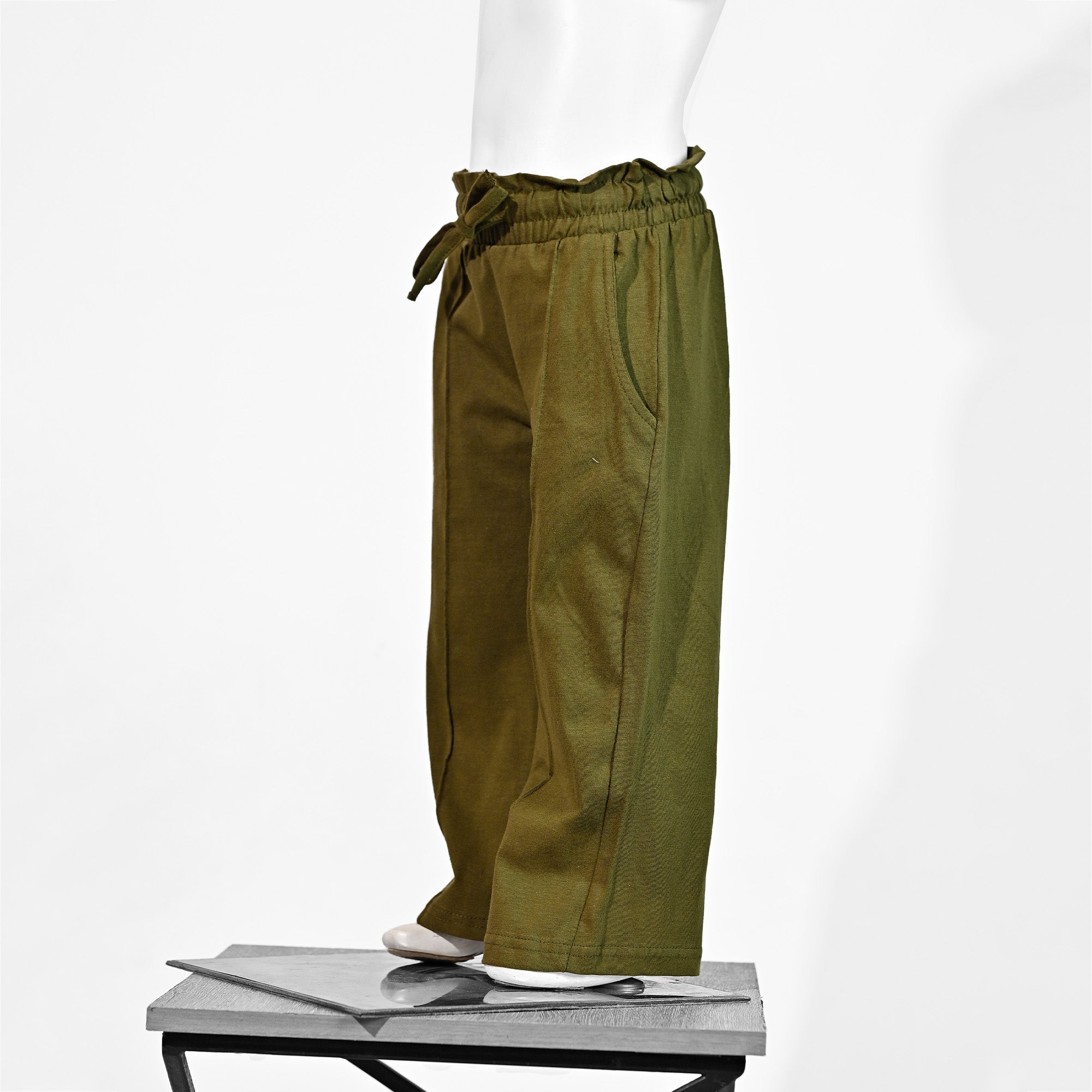Olive Green Wide Leg Trousers
