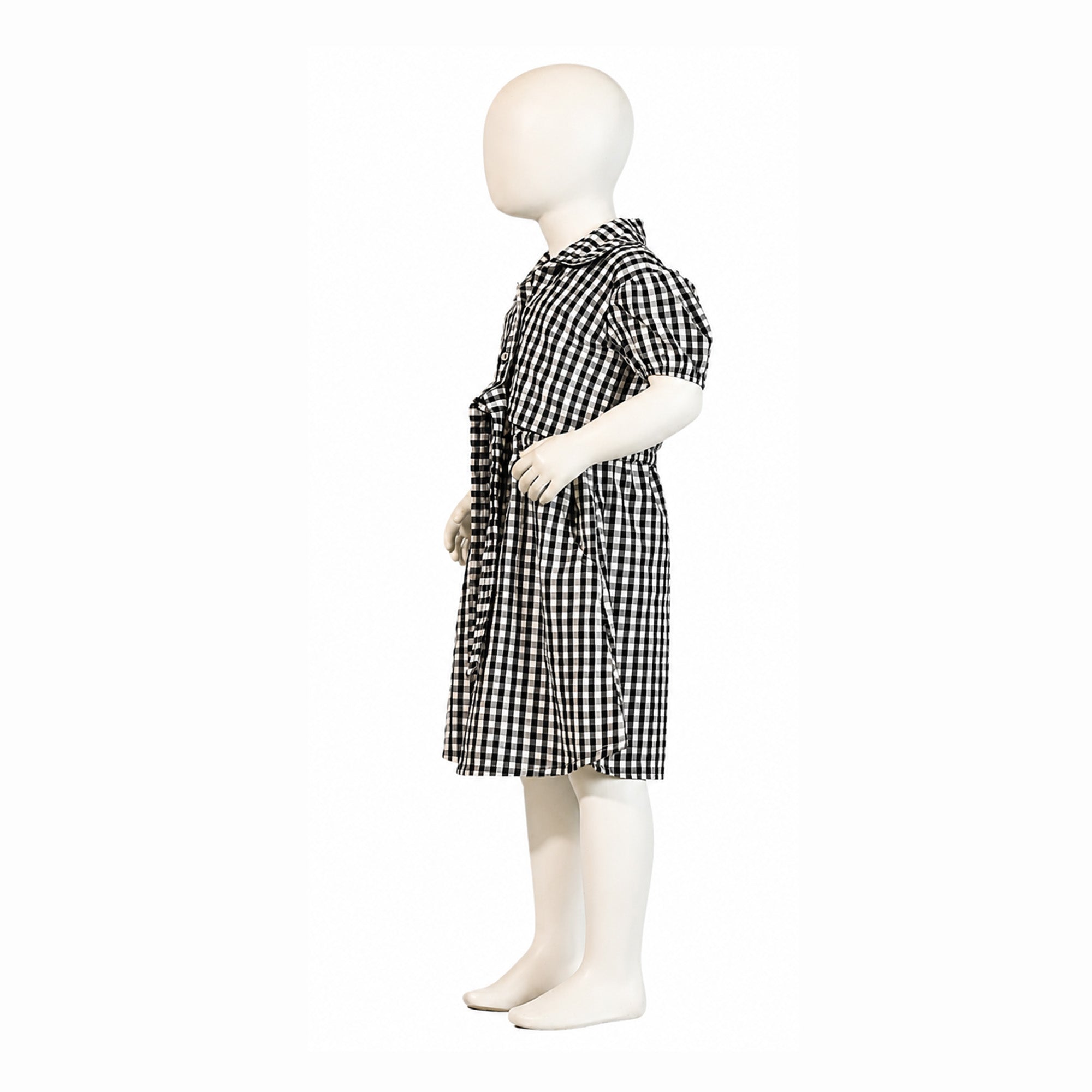 Black Gingham Check Shirt Dress