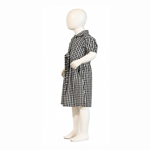 Black Gingham Check Shirt Dress