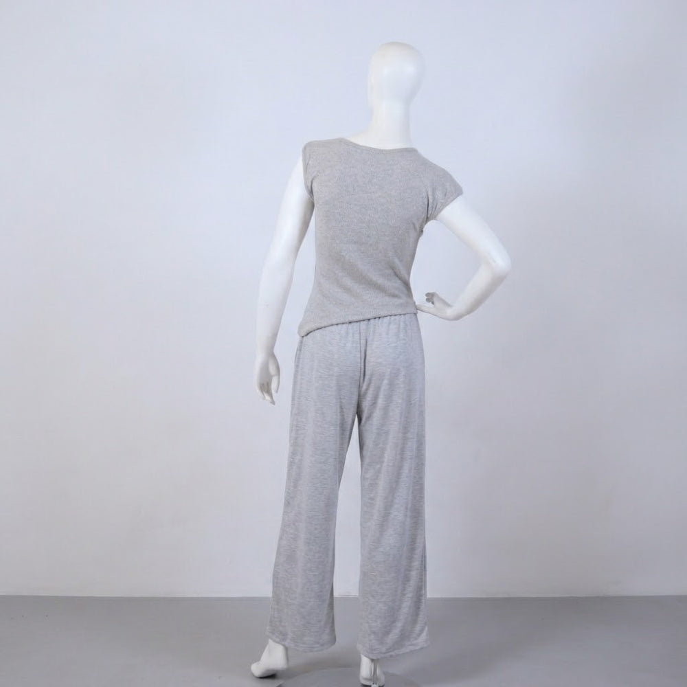 Women's Light Grey Cap Sleeve Top