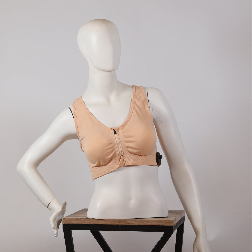 Comfort Fit Front-Zip Seamless Sports Bra