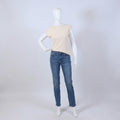 Women's Cream Cap Sleeve Top