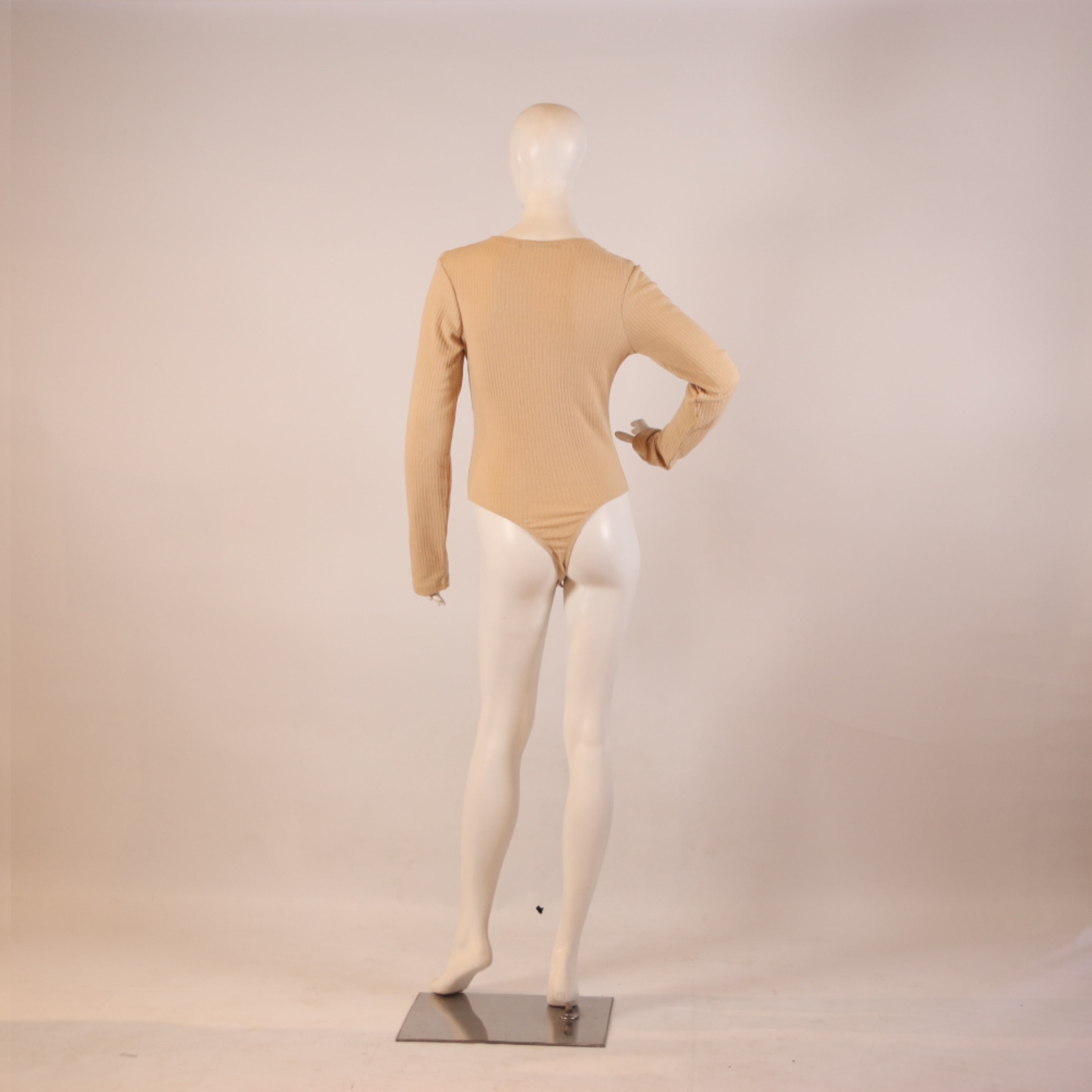 Long Sleeve Beige Bodysuit