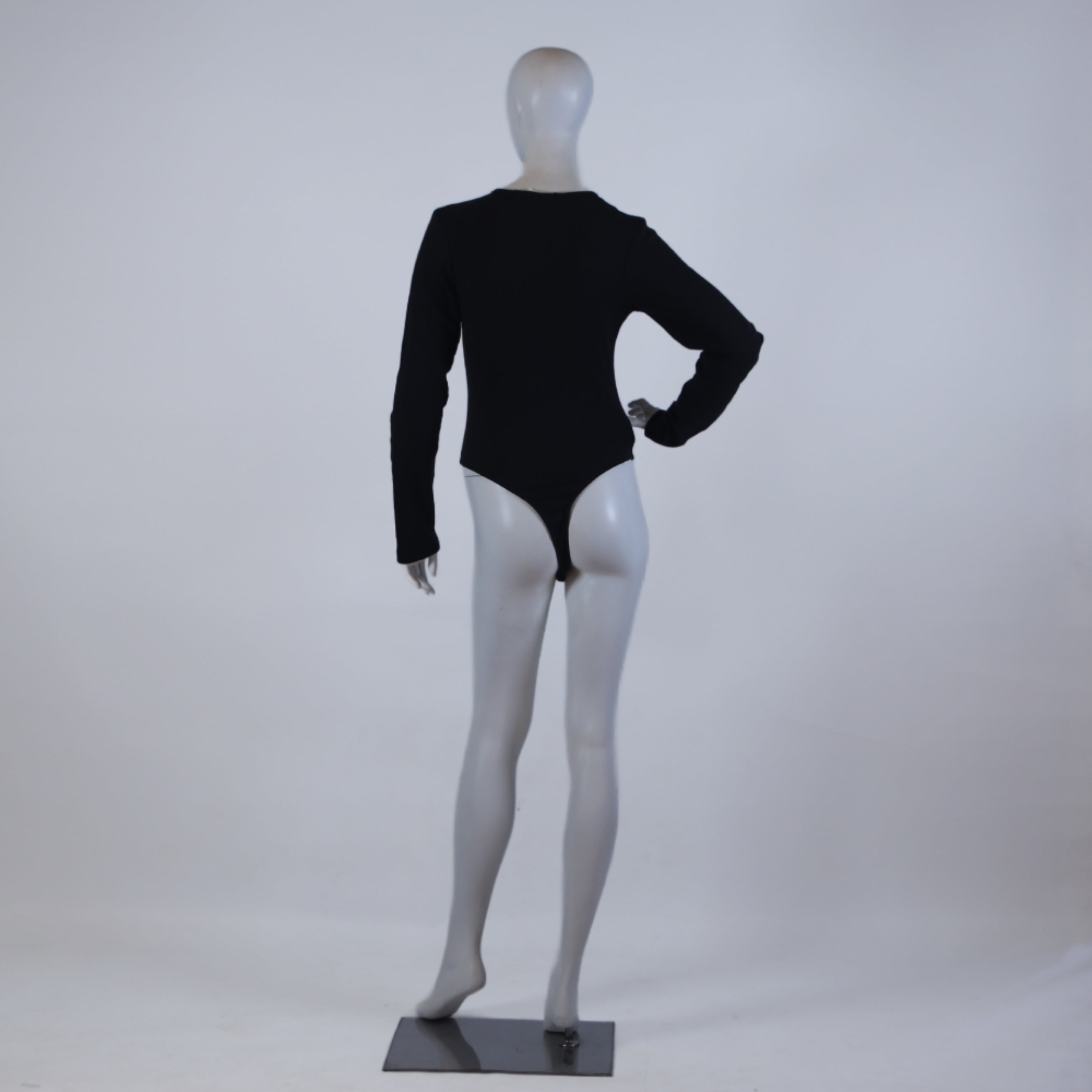 Women’s Classic Crew Neck Full-Sleeve Bodysuit – Midnight Black