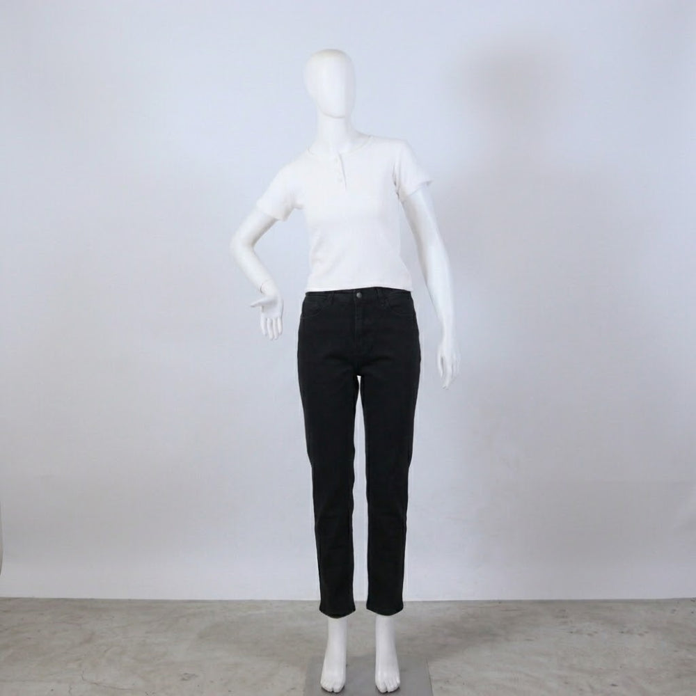 Classic White Ribbed Knit Top for Women