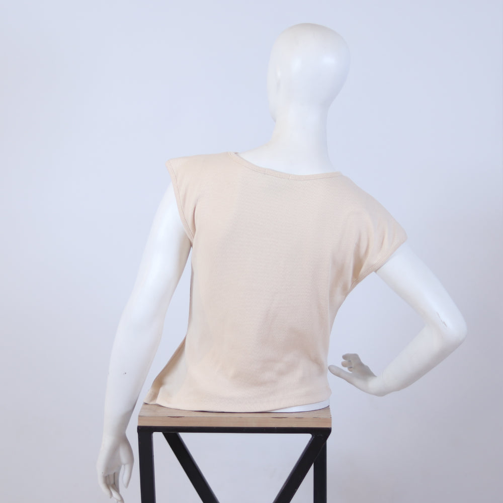Women's Cream Cap Sleeve Top