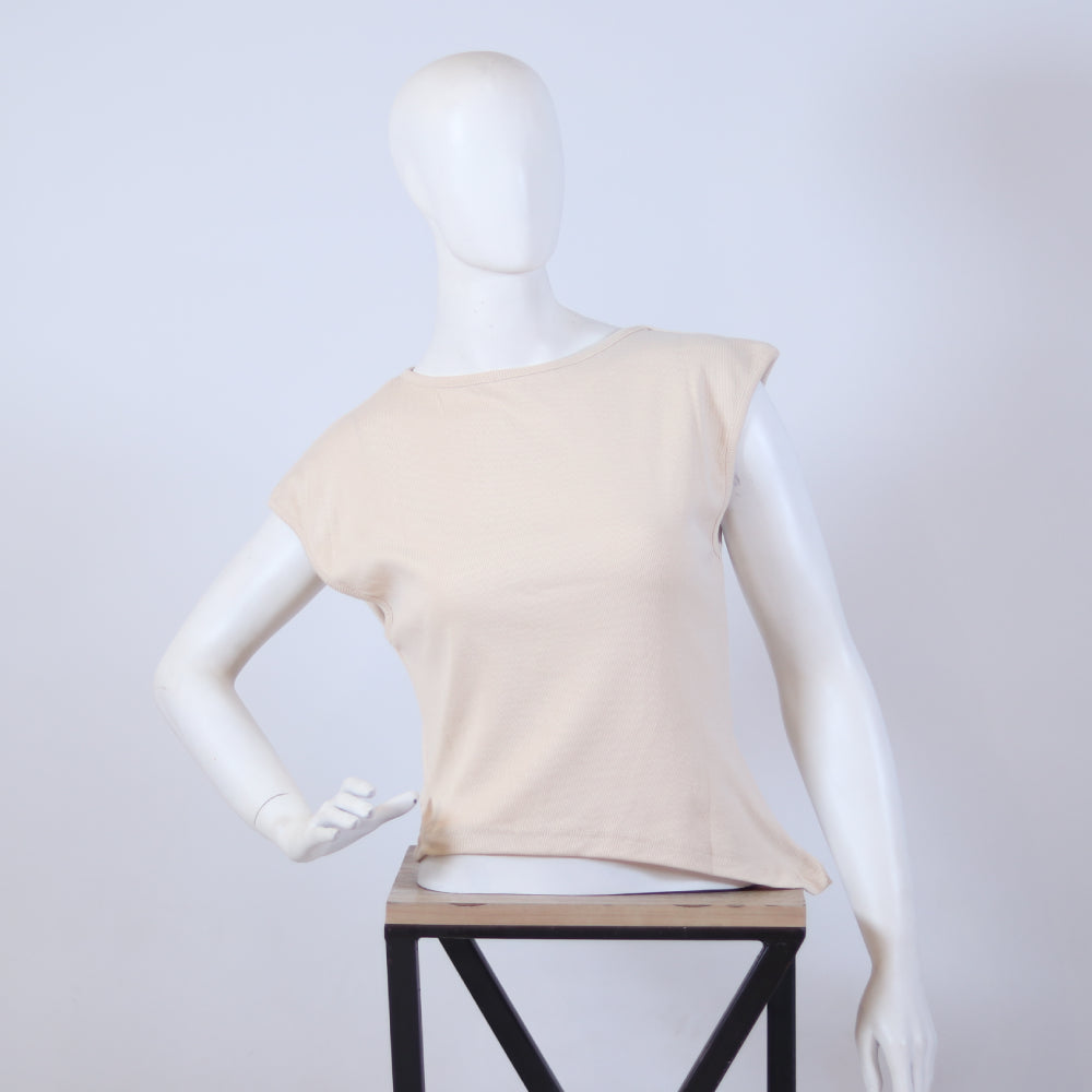 Women's Cream Cap Sleeve Top