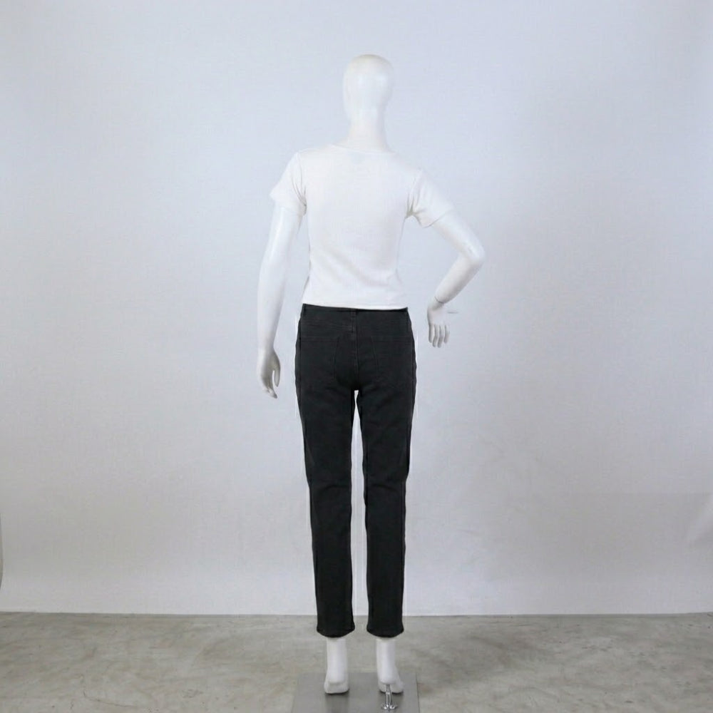 Classic White Ribbed Knit Top for Women