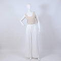 Minimalist Beige Scoop Neck Sleeveless Crop Top
