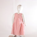 Kids Pastel Pink Eyelet Chikankari Sleeveless Dress / Frock