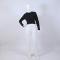 Classic Black Button-Up Ribbed Cardigan Crop Top