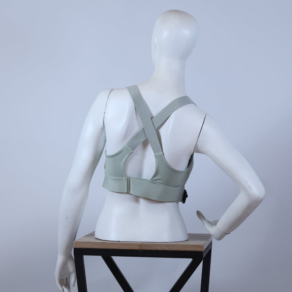 Premium High-Impact Front-Zip Sports Bra - Sage Green