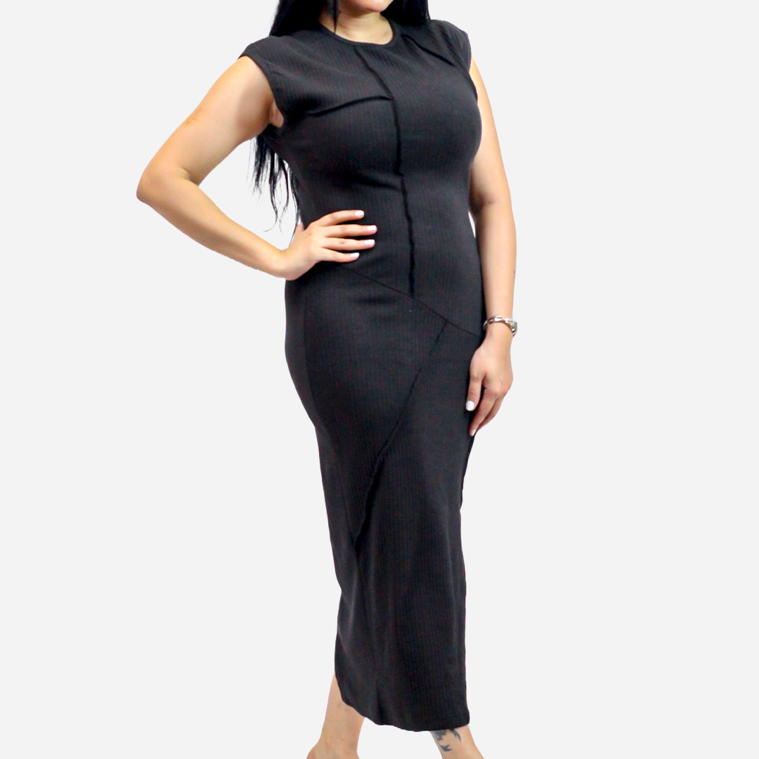 BHOO Women's Black Color Long Dress