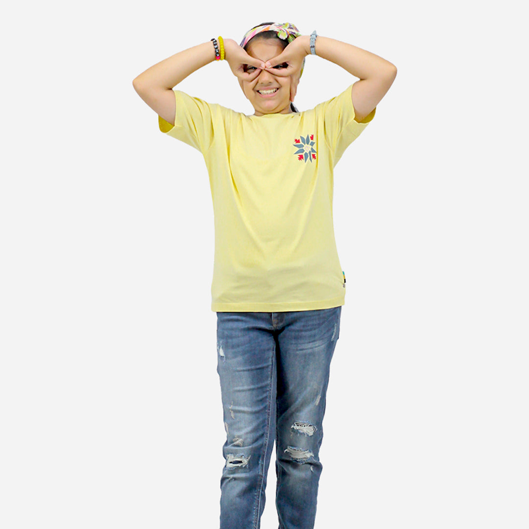 SPGFLD Girls Yellow Color T-shirt