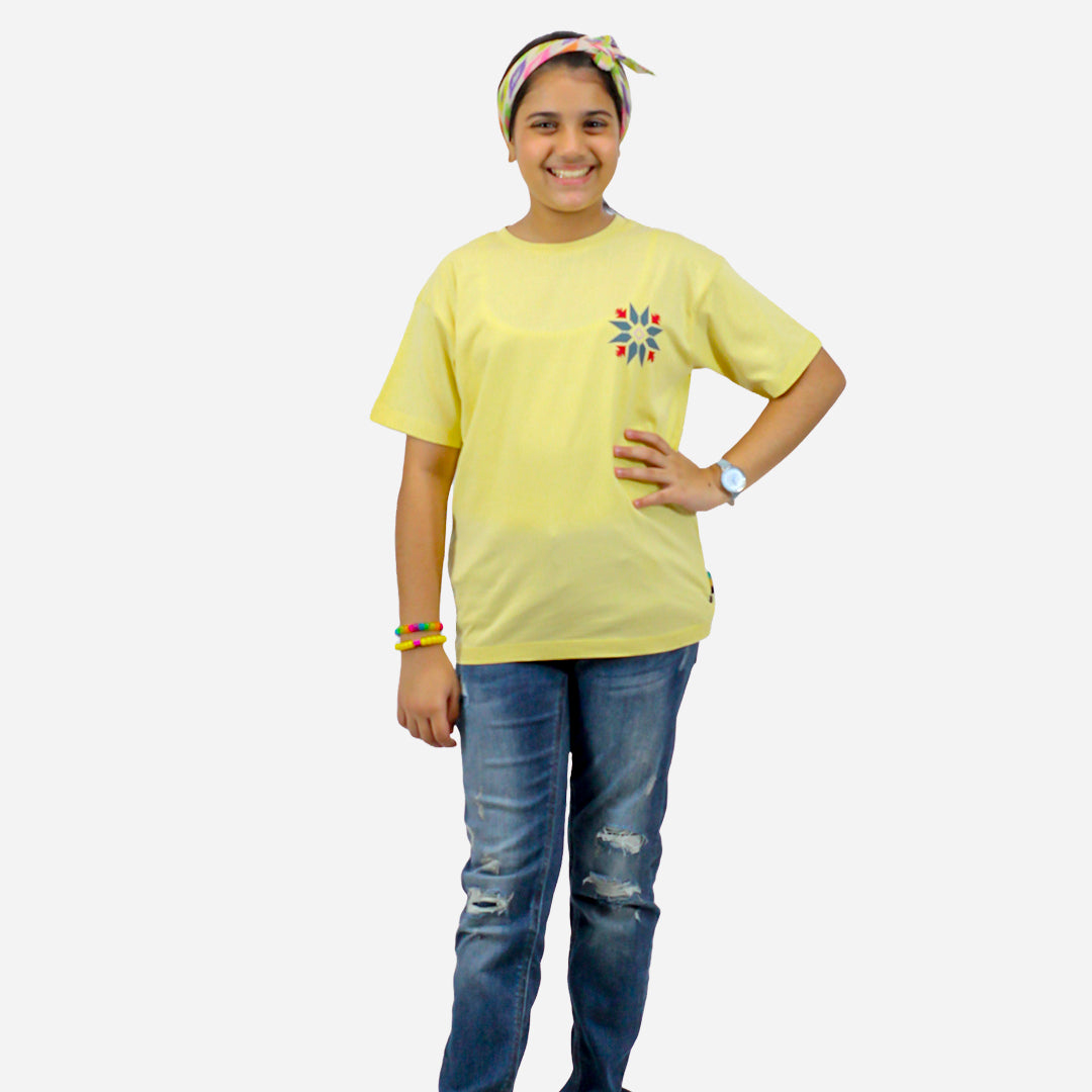 SPGFLD Girls Yellow Color T-shirt