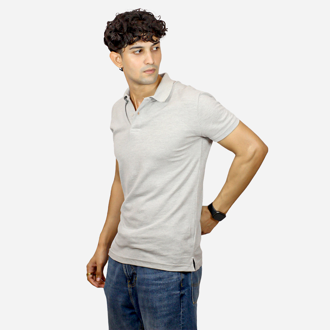 MM Men's Grey Color Polo T-shirt