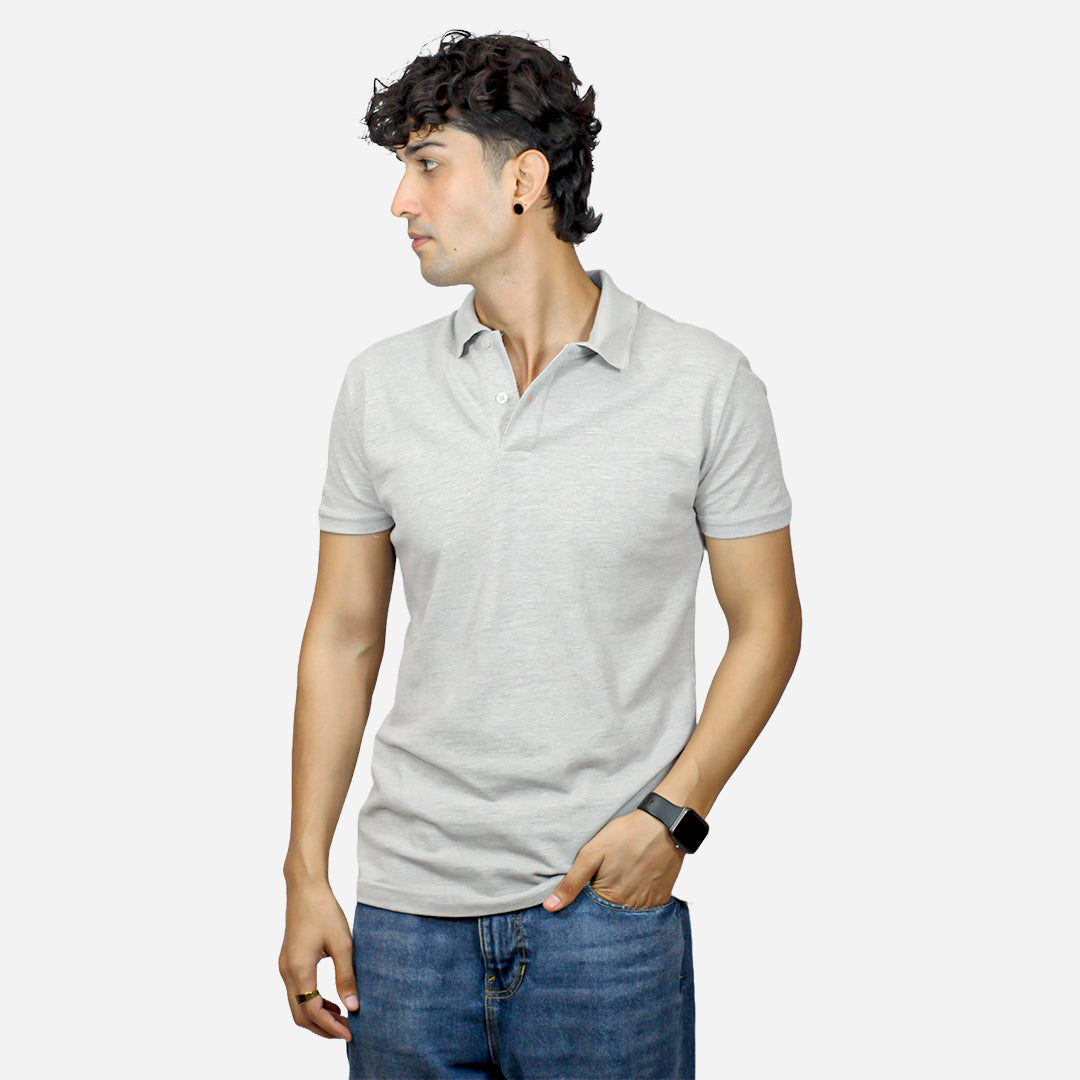MM Men's Grey Color Polo T-shirt