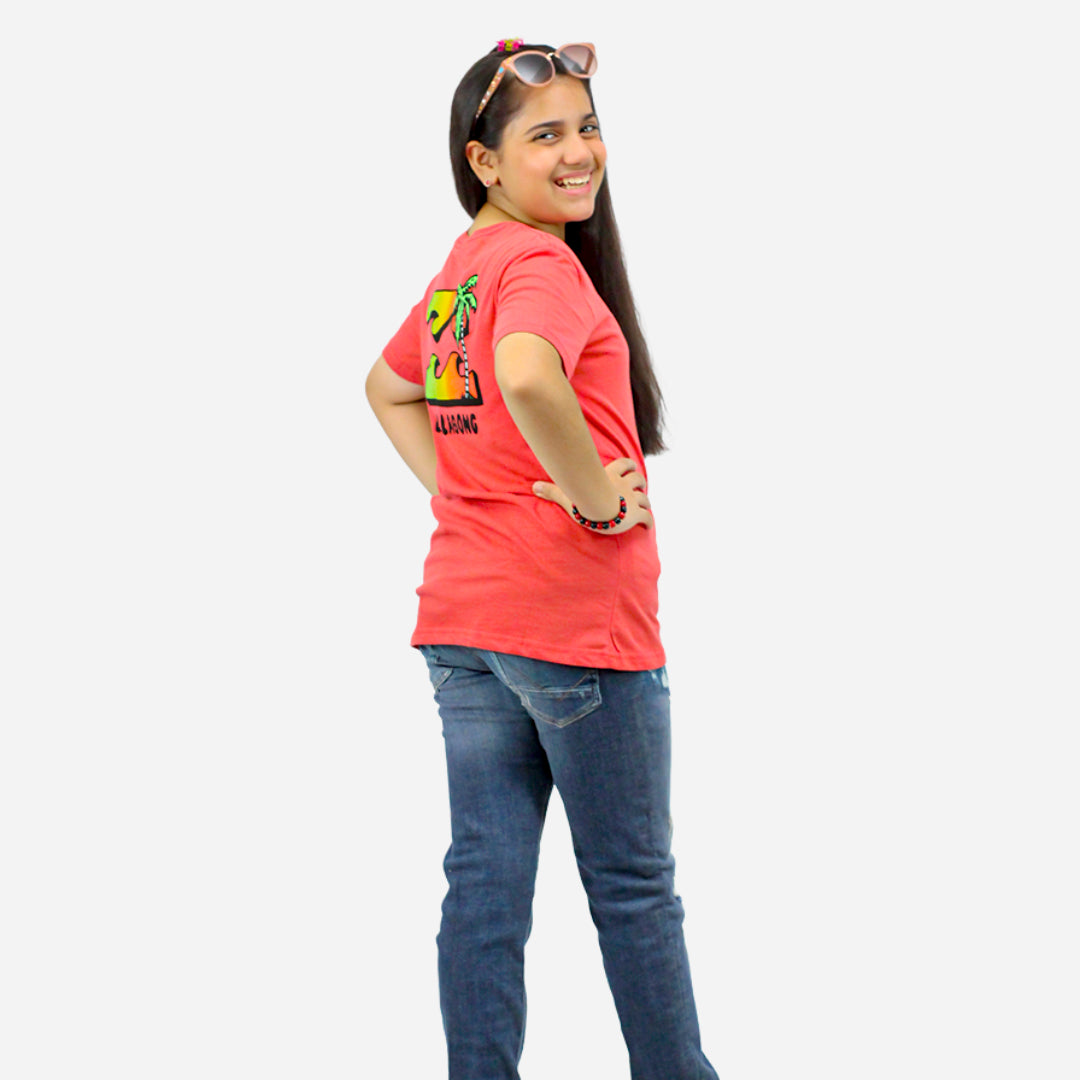 BILLABG Girls Red Color T-shirt