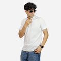 MM Men's White Color Polo T-Shirt