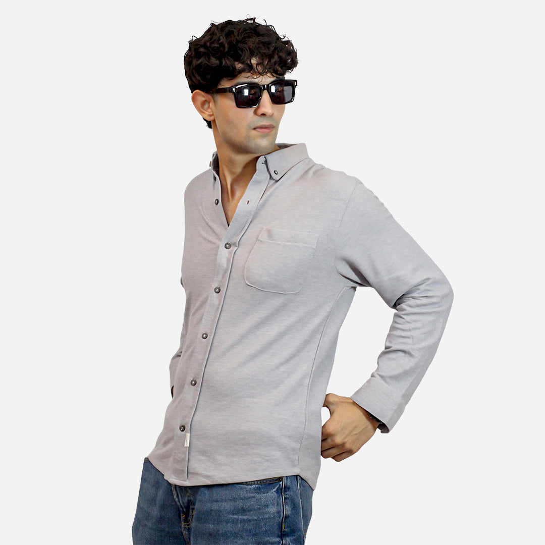 ZR Men's Grey Color Shirt