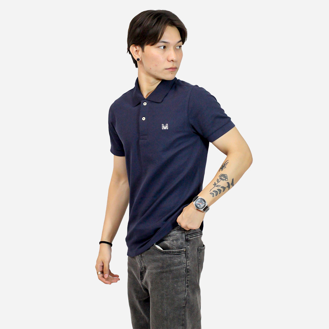 MM Men's Navy Blue Polo T-shirt