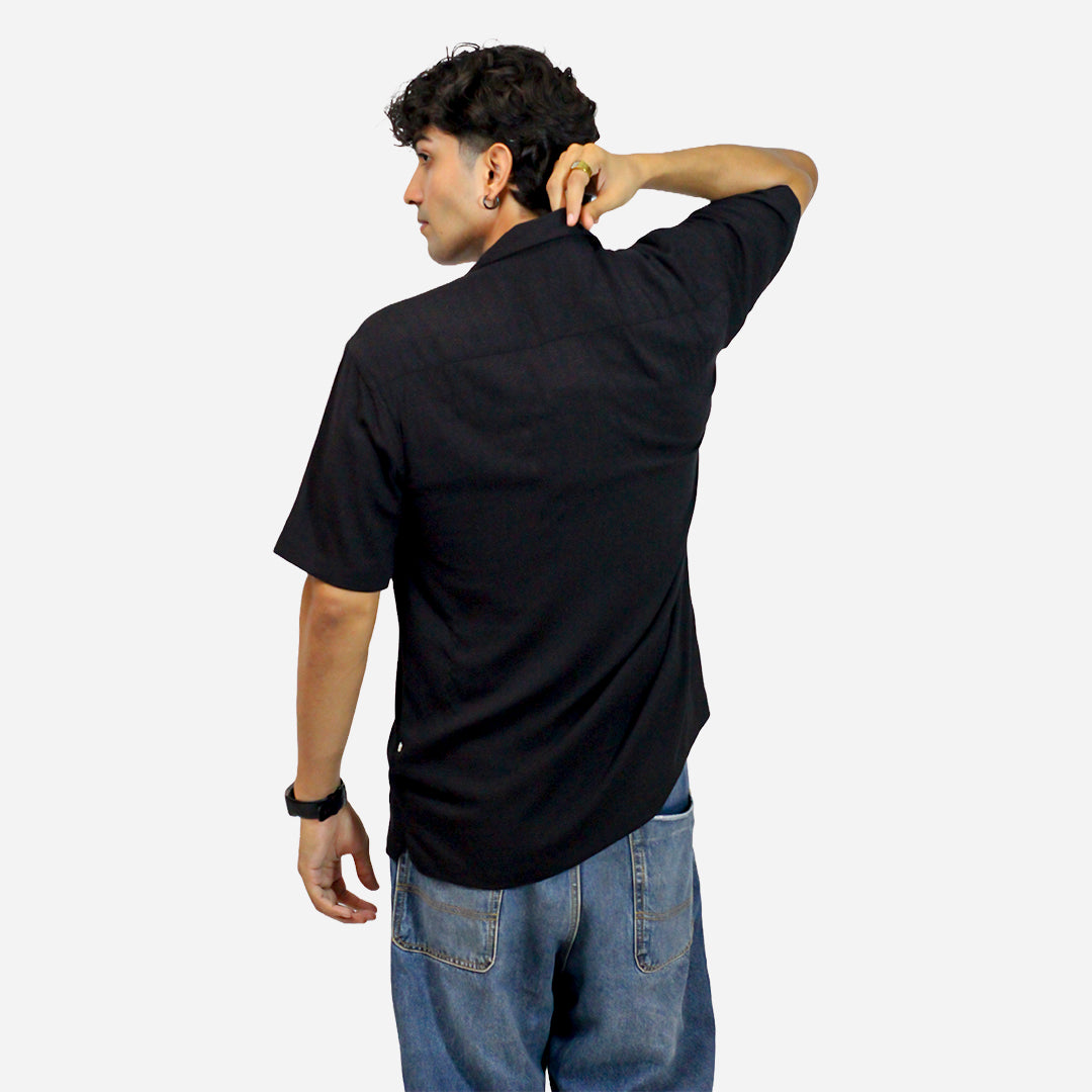 ZG Men's Black Color Half Sleeves Shirt