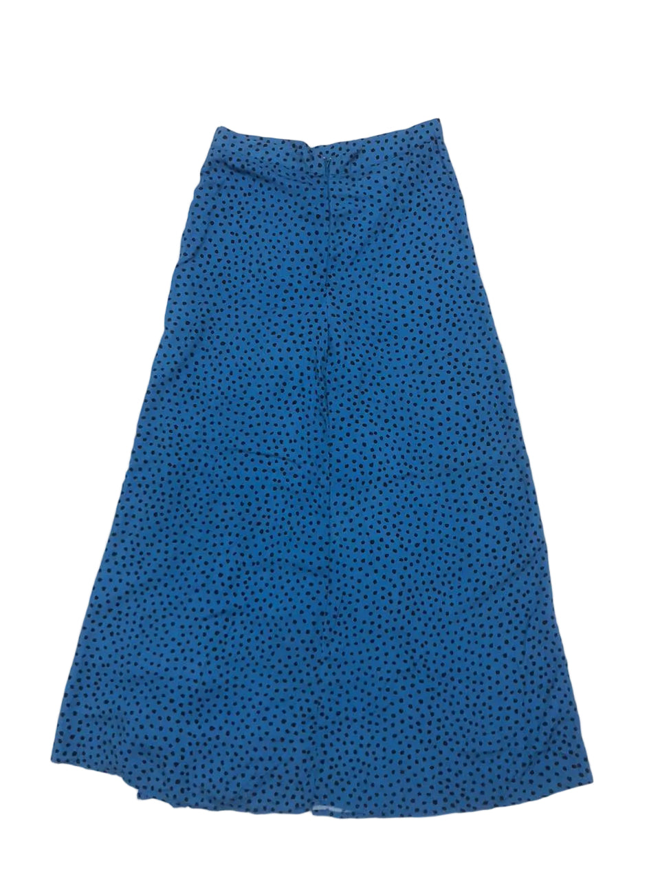 Women’s Blue Polka Dot Midi Skirt – Casual A-Line Printed Skirt - W-6