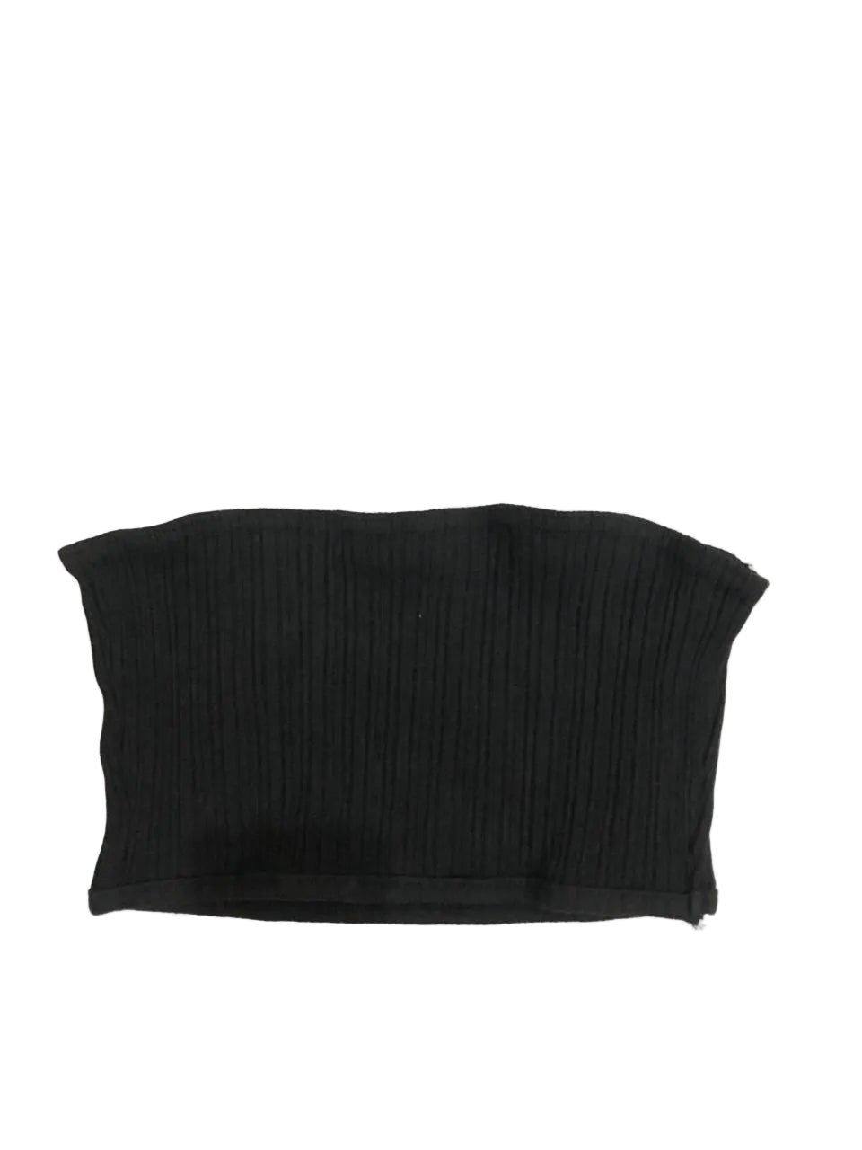 Ribbed Knit Tube Top in Black (W-32)