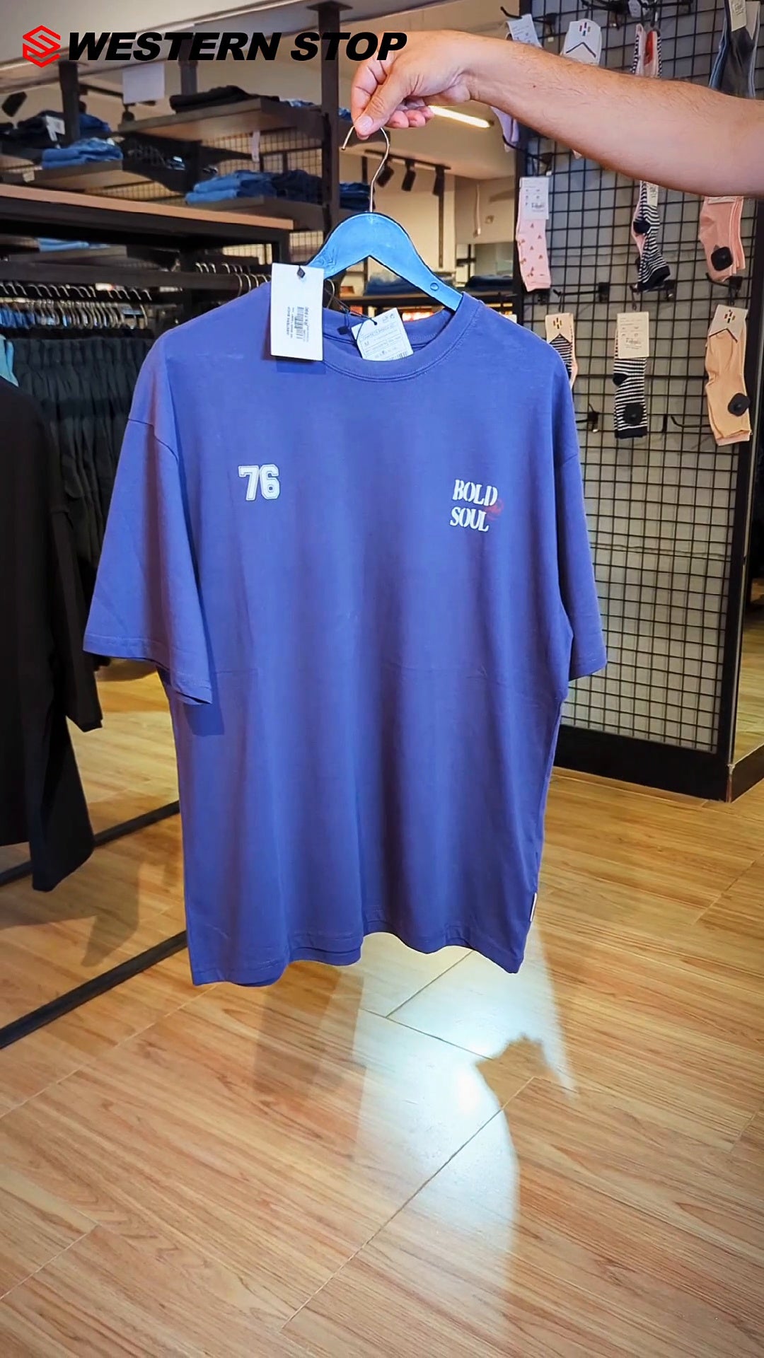 Bold Soul '76' Oversized Dusty Blue T-Shirt