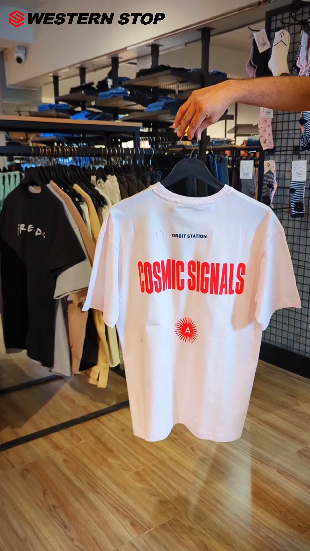 Cosmic Signals Graphic White T-Shirt