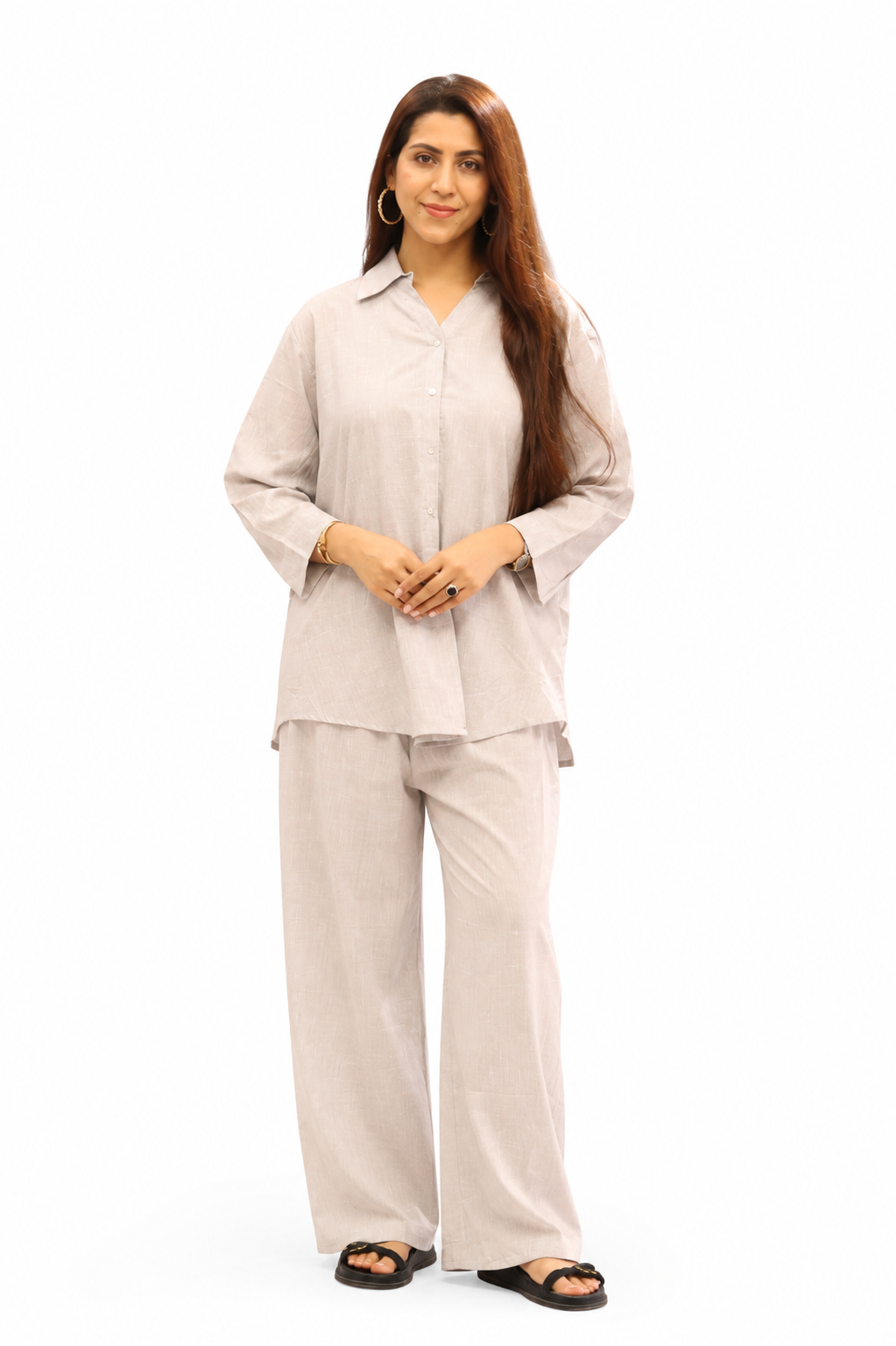 Women's Beige Co-Ord Set | Premium Relaxed Fit 2 Piece Outfit